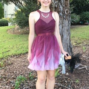 Pink Ombré Corkscrew Teeze Me Prom Homecoming Hermione Yule Ball Dress